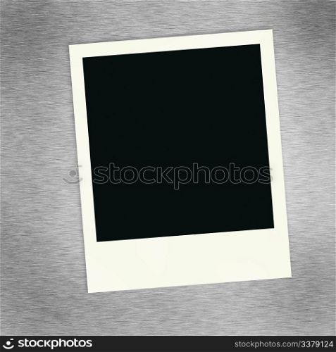 A single blank image on a brush aluminum background.