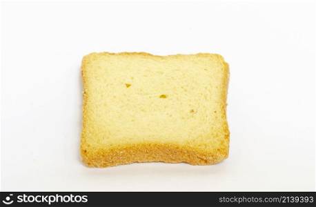 a slice of toasted bread isolated on a white background