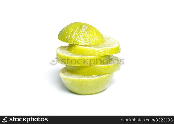 A sliced lime