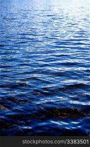 A slight water ripple on a lake