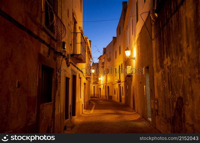 a small alley in the old town in the city of Elvas in Alentejo in Portugal. Portugal, Elvas, October, 2021