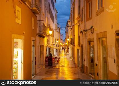 a small alley in the old town in the city of Elvas in Alentejo in Portugal. Portugal, Elvas, October, 2021