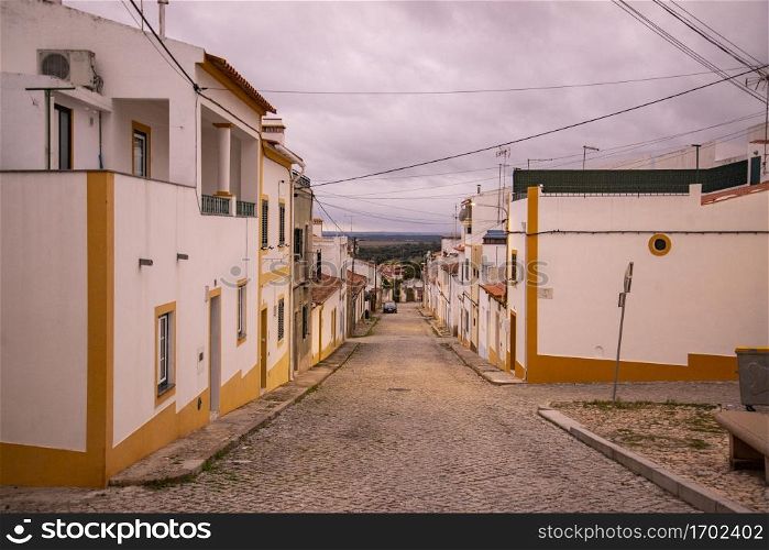 a small alley in the Village of Alter do Chao in Alentejo in Portugal. Portugal, Alter do Chao, October, 2021