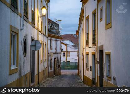 a small alley in the Village of Alter do Chao in Alentejo in Portugal. Portugal, Alter do Chao, October, 2021
