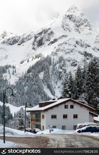 A small alpine village in the Schrocken region of Vorarlberg, Austria