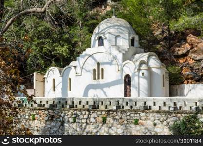 A small Greek orthodox church in Poros island in Greece