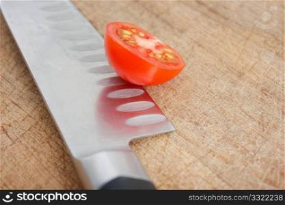 A small sliced tomato
