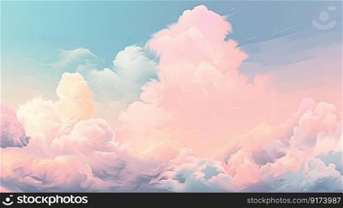 A soft pastel sky background makes a beautiful illustration by generative AI