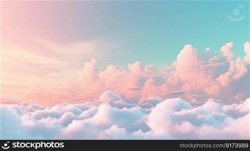 A soft pastel sky background makes a beautiful illustration by generative AI