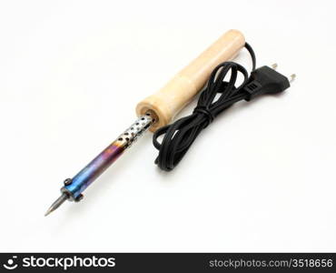 a soldering iron isolated on a white background