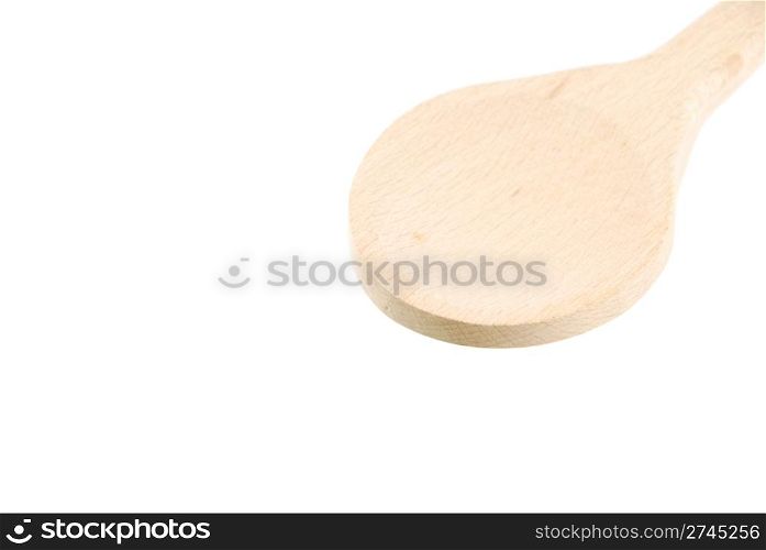a spoon made of wood isolated on white background