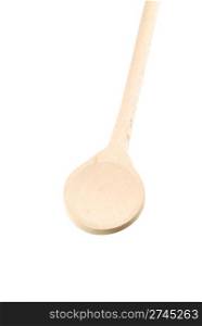 a spoon made of wood isolated on white background