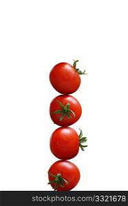 A stack of cherry tomatoes