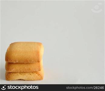 A stack of golden brown biscuits