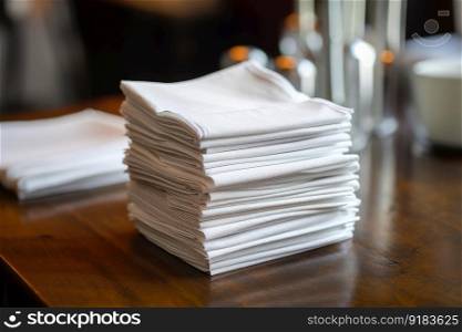 a stack of napkins with a handwritten note on each one, for a special occasion, created with generative ai. a stack of napkins with a handwritten note on each one, for a special occasion