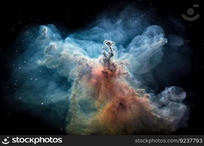 a star being born, surrounded by a cloud of dust and gas, created with generative ai. a star being born, surrounded by a cloud of dust and gas