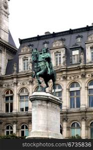 A statue of Etienne Marcel, situated outside the Hotel de Ville, Paris, France