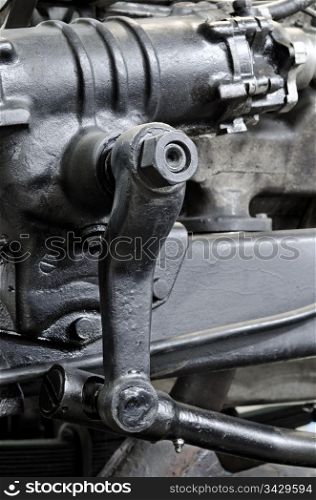 a steering boosterof a petrol engine, a closeup shot