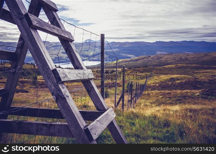 A stile in the mountains