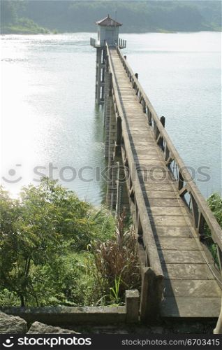 A stock photo of a jetty in a nature setting