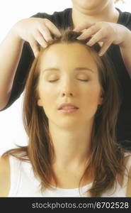 A stock photo of a woman enjoying a massage