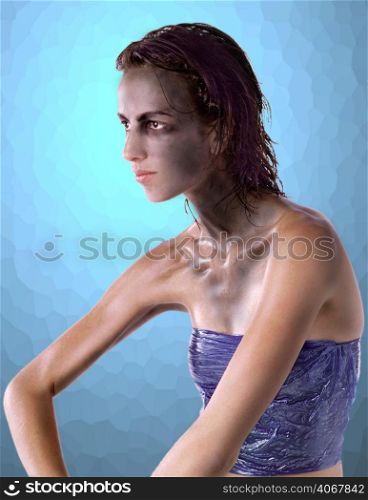 A stock photograph of a beautiful woman in the studio.