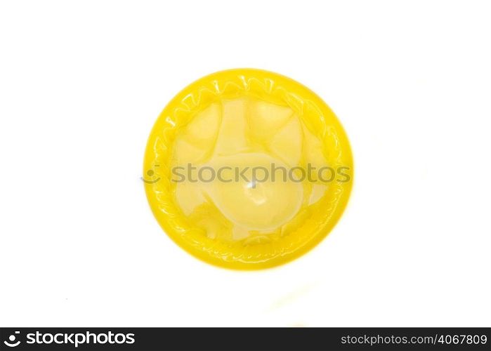 A stock photograph of a colour condom.