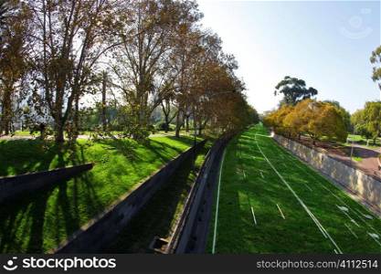 A stock photograph of a highway covered in grass to say good bye to cars.