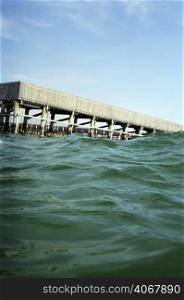 A stock photograph of a jetty viewed from the water.