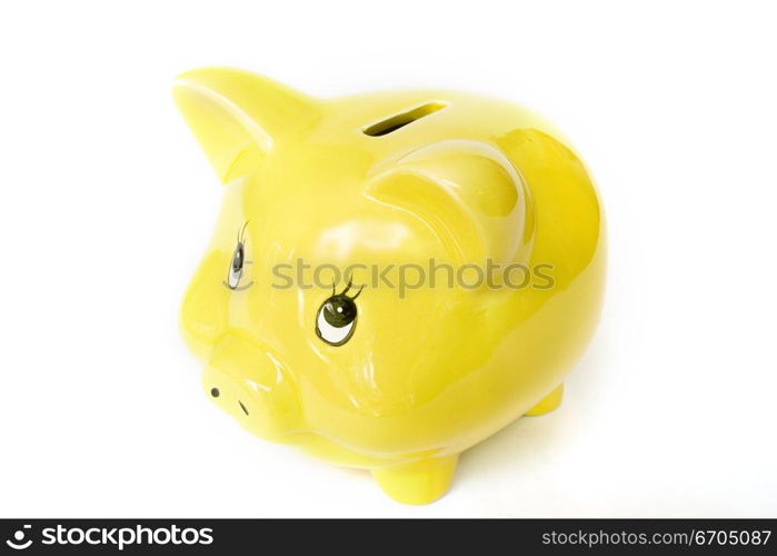 A stock photograph of a piggy bank.