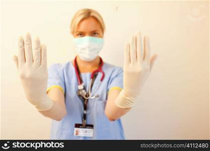 A stock photograph of a young doctor.