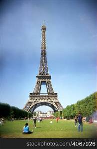 A stock photograph of the Eiffel Tower Paris France.
