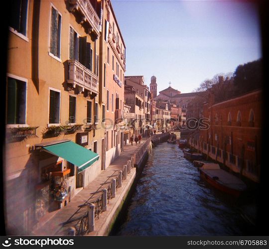 A stock photograph of Venice Italy, using a Holga camera which acheives an artistic and photographic effect.