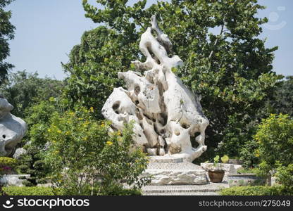 a stone sculpture at the Million Years Stone Garden near the city of Pattaya in the Provinz Chonburi in Thailand.  Thailand, Pattaya, November, 2018. THAILAND PATTAYA MILLION YEARS STONE GARDEN