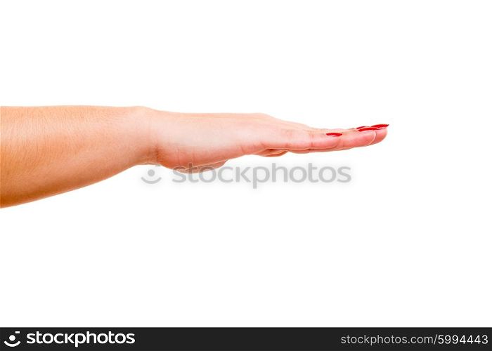 A straightened isolated hand
