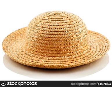 a straw hat on white background