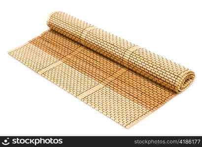 a straw place mat, over white background