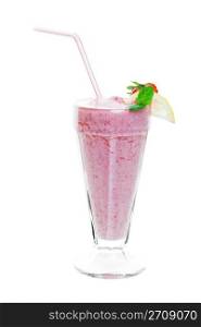 A strawberry smoothie shake studio isolated on a white background.