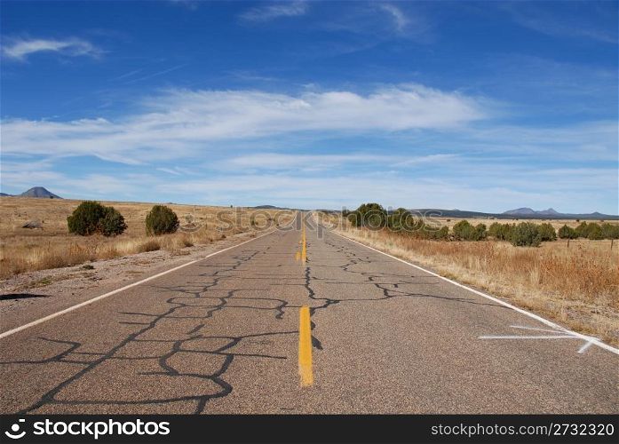 A stretch of old Route 66 near Ash Fork, Arizona