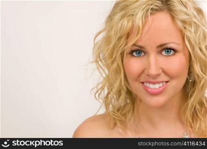 A studio portrait of a beautiful young woman