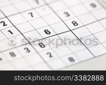 A sudoku background abstract from a newspaper