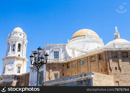 A sunny day with a deep blue sky in Cadiz, Andalusia region, South of Spain.