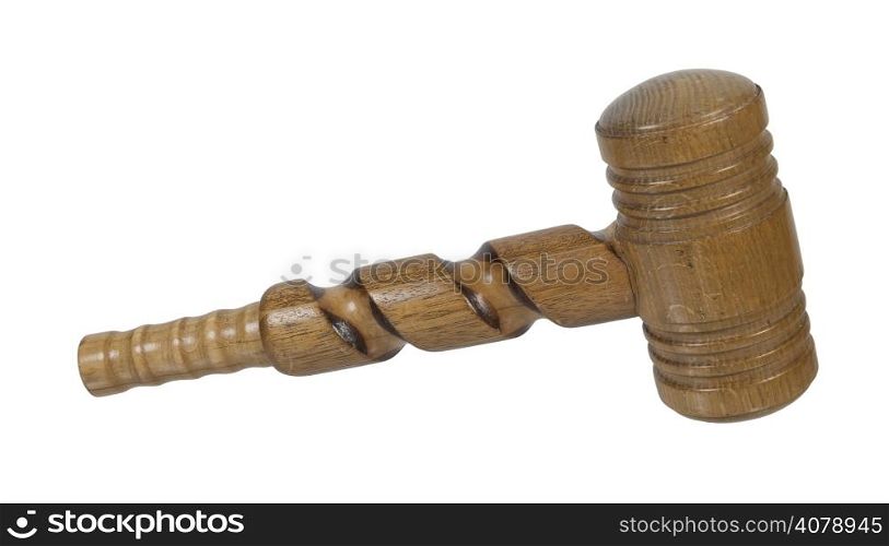 A super powered ceremonial wooden gavel with ornate twists - path included