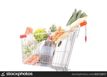 A supermarket car, isolated over a white background