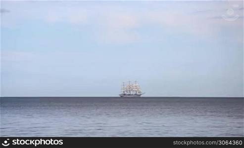 a tall ship or windjammer somewhere at the sea, Windjammer entfernt irgendwo auf hoher See