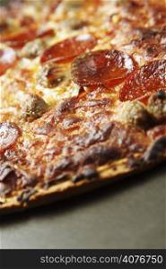 A tasty and delicious thin crust pepperoni pizza