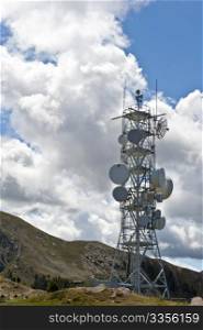 A television antenna on the Italian Alps