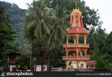 a temple in the landscape on the road12 bedwen the Towns of Tha Khaek and the Village of Mahaxai Mai in central Lao in the region of Khammuan in Lao in Souteastasia.. ASIA LAO KHAMMUAN REGION