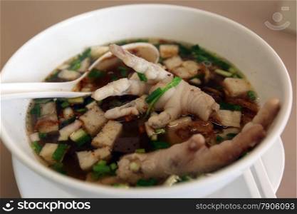 a thai soup in the city of Amnat Charoen in the Region of Isan in Northeast Thailand in Thailand.&#xA;