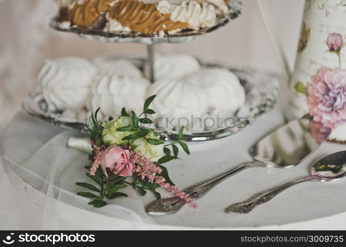 A tiered tray with desserts.. Beautiful photos of various sweets 280.